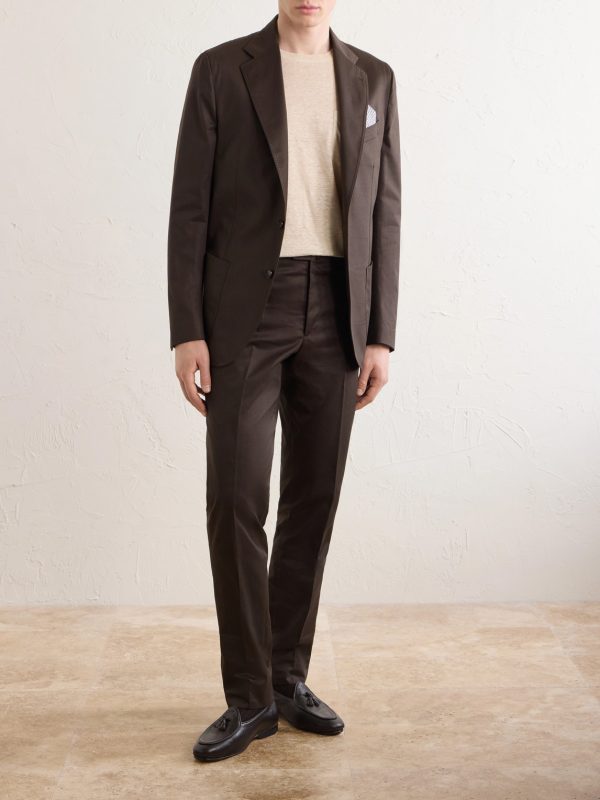 Tapered Cotton-Twill Suit Trousers - OU