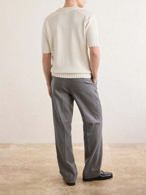 Knitted Cotton Polo Shirt - BK Knitted Cotton Polo Shirt - BK