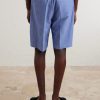 Straight-Leg Striped Cotton-Seersucker Drawstring Shorts - BK Straight-Leg Striped Cotton-Seersucker Drawstring Shorts - BK