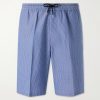 Straight-Leg Striped Cotton-Seersucker Drawstring Shorts Straight-Leg Striped Cotton-Seersucker Drawstring Shorts