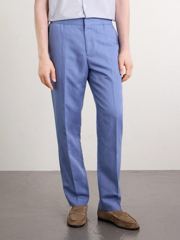 Straight-Leg Cotton, Linen and Lyocell-Blend Trousers - FR