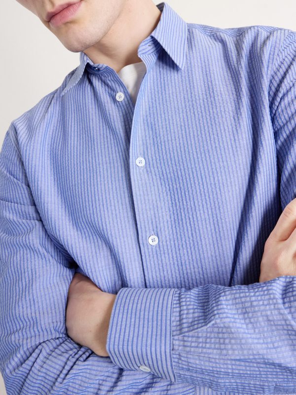 Striped Cotton-Seersucker Shirt - CU