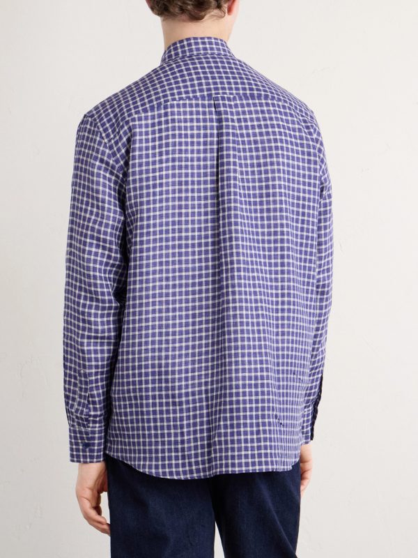 Checked Linen Shirt - BK Checked Linen Shirt - BK