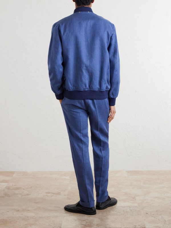Linen Bomber Jacket - BK Linen Bomber Jacket - BK
