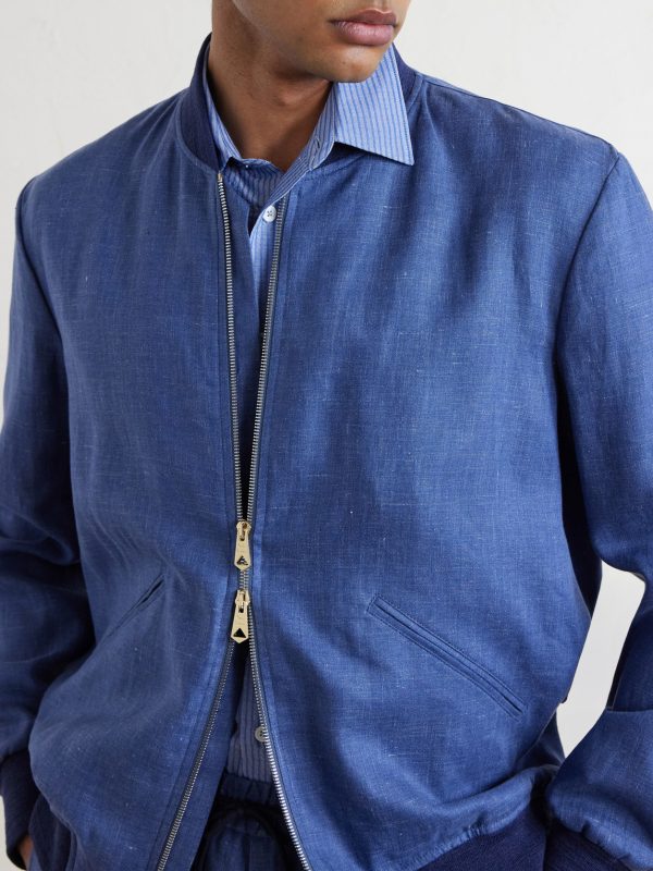 Linen Bomber Jacket - CU Linen Bomber Jacket - CU