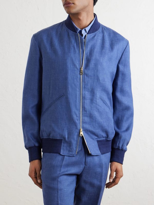 Linen Bomber Jacket - FR Linen Bomber Jacket - FR