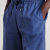 Pleated Linen Drawstring Shorts - CU