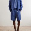 Pleated Linen Drawstring Shorts - OU