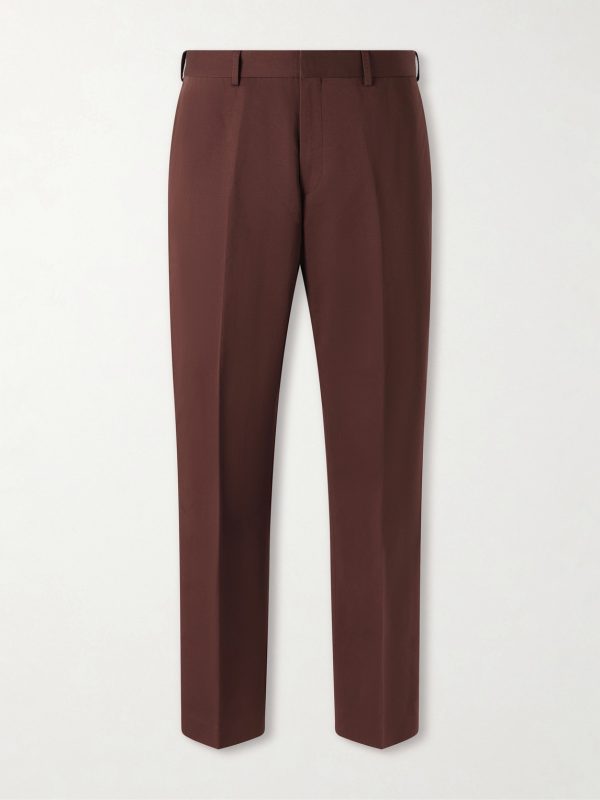 Straight-Leg Cotton and Linen-Blend Twill Trousers Straight-Leg Cotton and Linen-Blend Twill Trousers