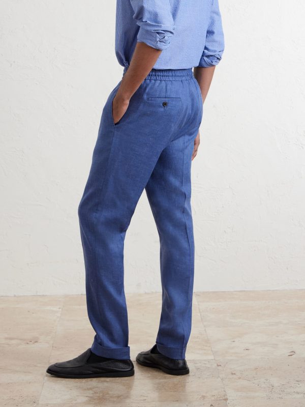 Straight-Leg Linen Trousers - BK Straight-Leg Linen Trousers - BK
