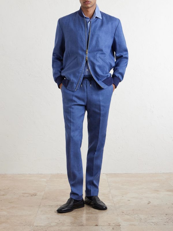 Straight-Leg Linen Trousers - OU Straight-Leg Linen Trousers - OU