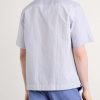 Camp-Collar Striped Cotton-Poplin Shirt - BK Camp-Collar Striped Cotton-Poplin Shirt - BK