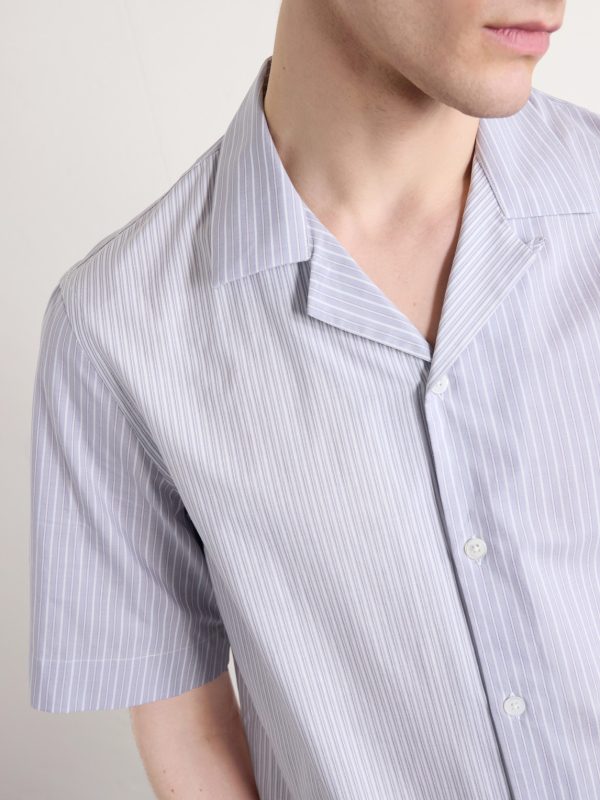 Camp-Collar Striped Cotton-Poplin Shirt - CU Camp-Collar Striped Cotton-Poplin Shirt - CU