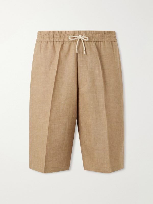 Pleated Linen Drawstring Shorts Pleated Linen Drawstring Shorts