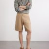 Pleated Linen Drawstring Shorts - OU Pleated Linen Drawstring Shorts - OU