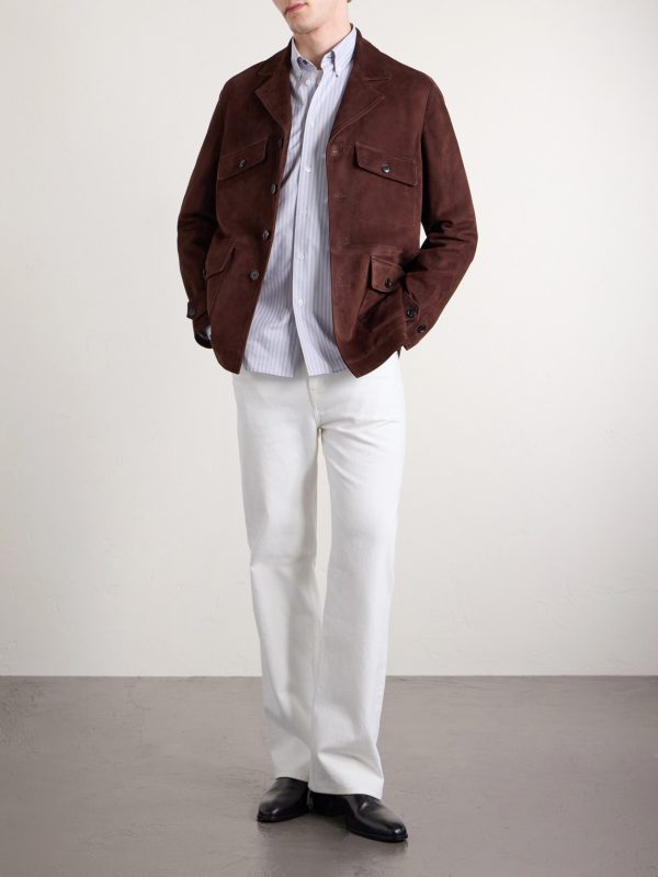 Button-Down Collar Striped Cotton-Poplin Shirt - OU Button-Down Collar Striped Cotton-Poplin Shirt - OU