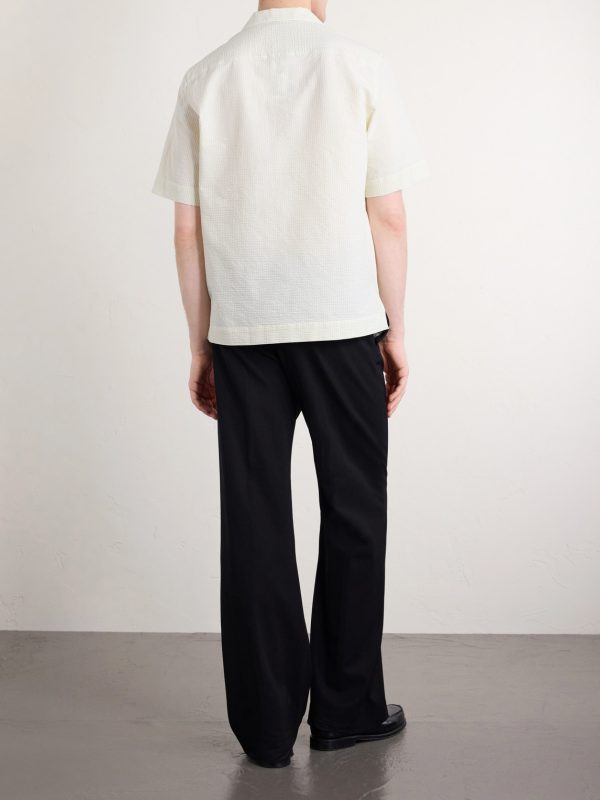 Camp-Collar Striped Cotton-Seersucker Shirt - BK