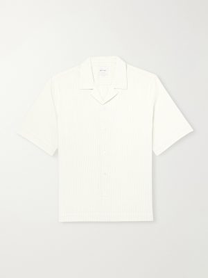 Camp-Collar Striped Cotton-Seersucker Shirt Camp-Collar Striped Cotton-Seersucker Shirt