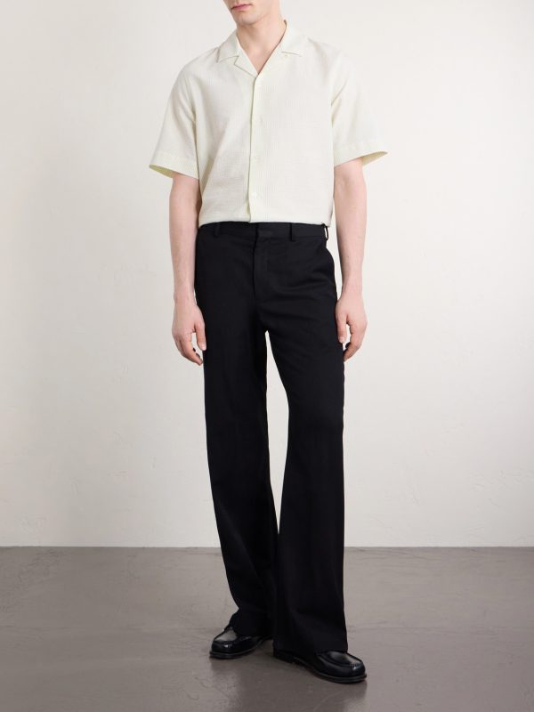 Camp-Collar Striped Cotton-Seersucker Shirt - OU