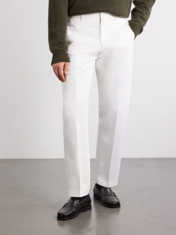 Straight-Leg Cotton and Linen-Blend Twill Trousers - FR Straight-Leg Cotton and Linen-Blend Twill Trousers - FR