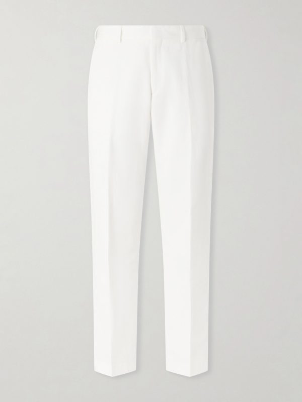 Straight-Leg Cotton and Linen-Blend Twill Trousers Straight-Leg Cotton and Linen-Blend Twill Trousers