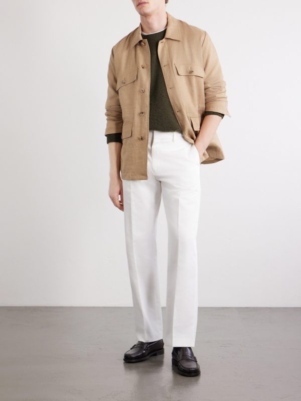 Straight-Leg Cotton and Linen-Blend Twill Trousers - OU Straight-Leg Cotton and Linen-Blend Twill Trousers - OU