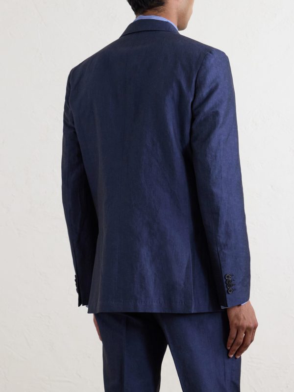 Cotton and Linen-Blend Suit Jacket - BK Cotton and Linen-Blend Suit Jacket - BK