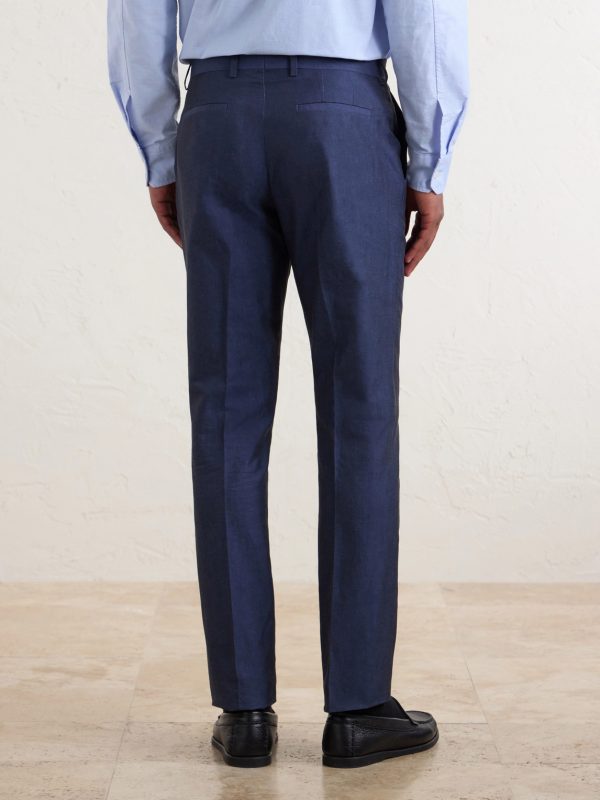 Slim-Fit Tapered Cotton and Linen-Blend Suit Trousers - BK Slim-Fit Tapered Cotton and Linen-Blend Suit Trousers - BK
