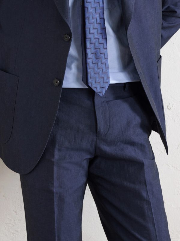 Slim-Fit Tapered Cotton and Linen-Blend Suit Trousers - CU Slim-Fit Tapered Cotton and Linen-Blend Suit Trousers - CU