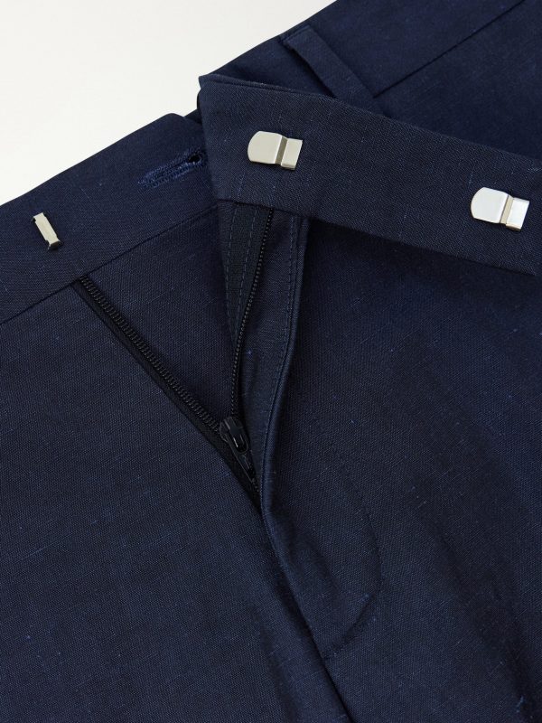 Slim-Fit Tapered Cotton and Linen-Blend Suit Trousers - E1 Slim-Fit Tapered Cotton and Linen-Blend Suit Trousers - E1
