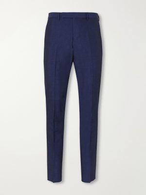 Slim-Fit Tapered Cotton and Linen-Blend Suit Trousers Slim-Fit Tapered Cotton and Linen-Blend Suit Trousers