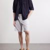 Straight-Leg Striped Cotton Drawstring Shorts - OU