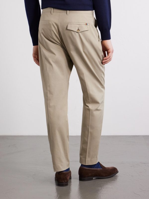 Straight-Leg Pleated Organic Cotton-Twill Trousers - BK Straight-Leg Pleated Organic Cotton-Twill Trousers - BK