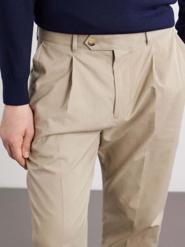 Straight-Leg Pleated Organic Cotton-Twill Trousers - CU Straight-Leg Pleated Organic Cotton-Twill Trousers - CU