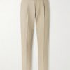 Straight-Leg Pleated Organic Cotton-Twill Trousers Straight-Leg Pleated Organic Cotton-Twill Trousers