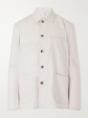 Linen and Wool-Blend Overshirt