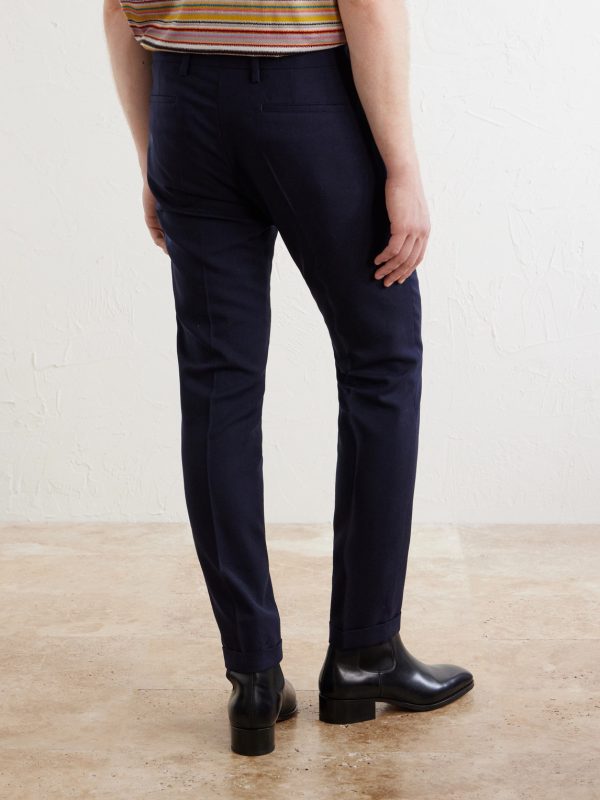 Tapered Wool-Hopsack Suit Trousers - BK Tapered Wool-Hopsack Suit Trousers - BK