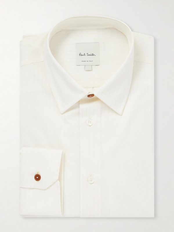 Striped Cotton and Silk-Blend Shirt Striped Cotton and Silk-Blend Shirt