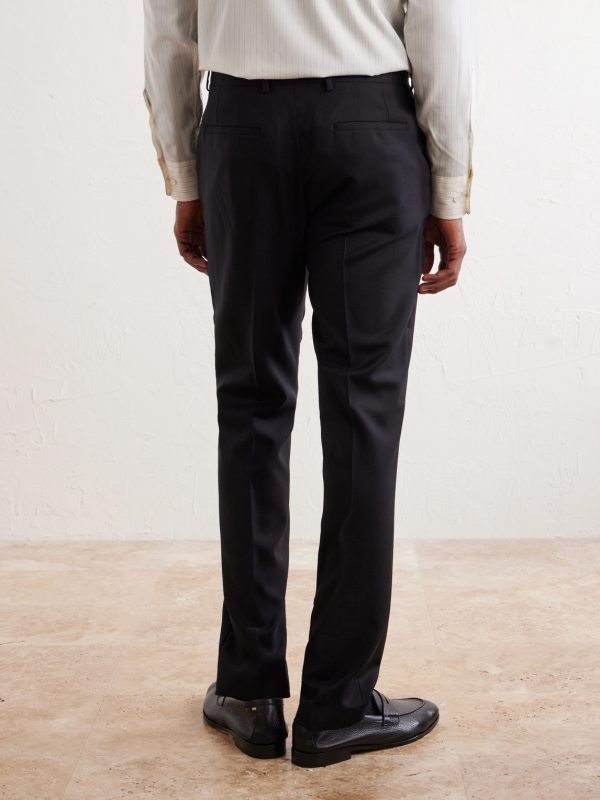 Straight-Leg Pleated Wool Suit Trousers - BK Straight-Leg Pleated Wool Suit Trousers - BK