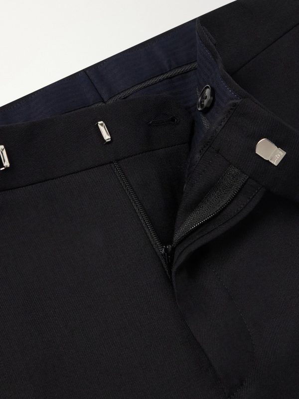 Straight-Leg Pleated Wool Suit Trousers - E1 Straight-Leg Pleated Wool Suit Trousers - E1