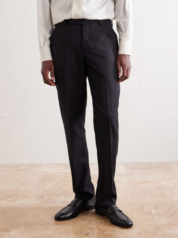 Straight-Leg Pleated Wool Suit Trousers - FR Straight-Leg Pleated Wool Suit Trousers - FR