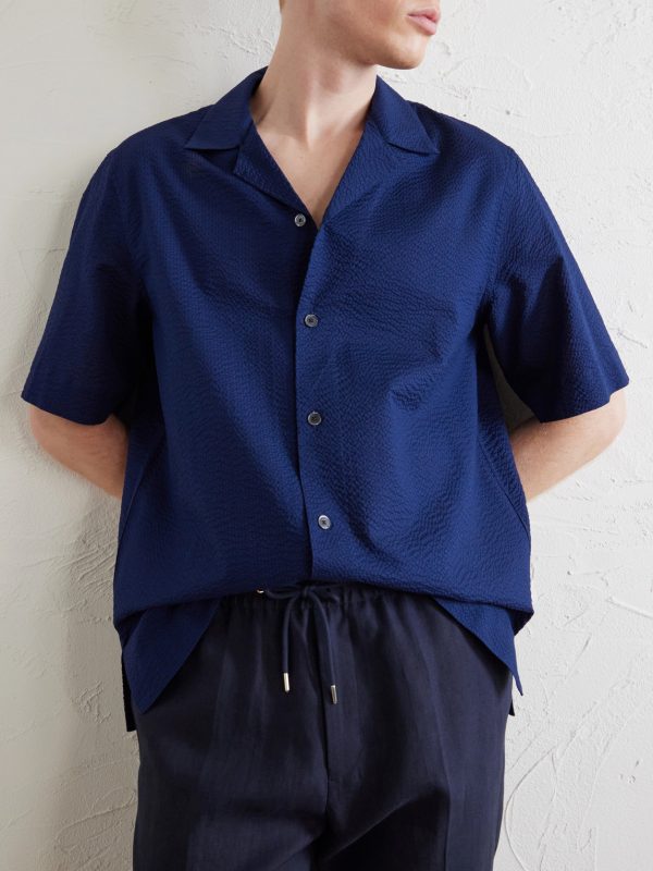 Camp-Collar Cotton-Seersucker Shirt - CU Camp-Collar Cotton-Seersucker Shirt - CU