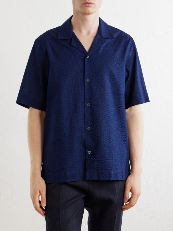 Camp-Collar Cotton-Seersucker Shirt - FR Camp-Collar Cotton-Seersucker Shirt - FR