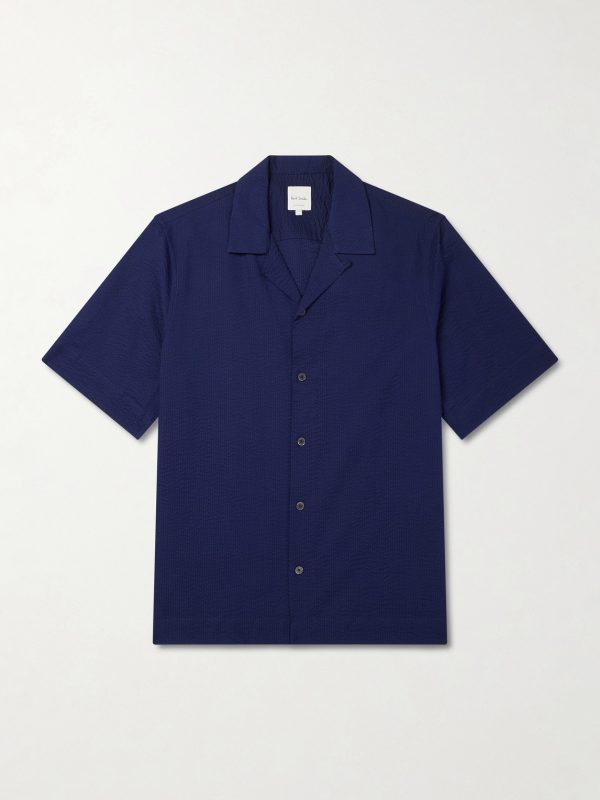 Camp-Collar Cotton-Seersucker Shirt Camp-Collar Cotton-Seersucker Shirt