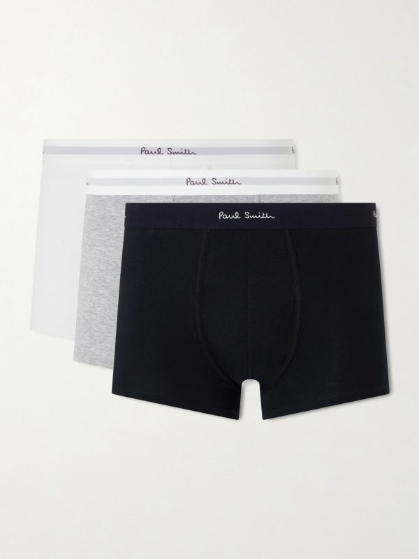 Three-Pack Stretch Organic Cotton Jersey Boxer Briefs