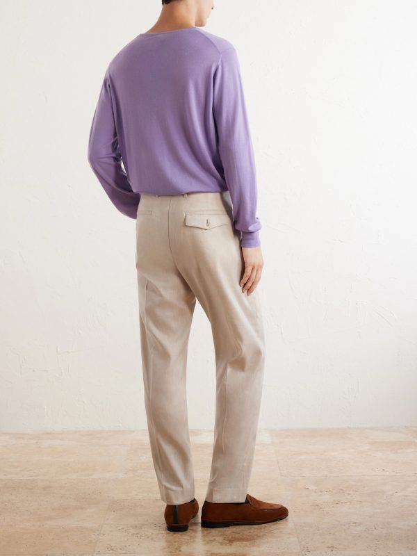 Straight-Leg Linen and Wool-Blend Trousers - BK