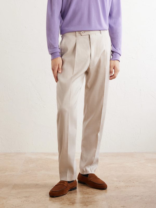 Straight-Leg Linen and Wool-Blend Trousers - FR