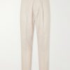 Straight-Leg Linen and Wool-Blend Trousers