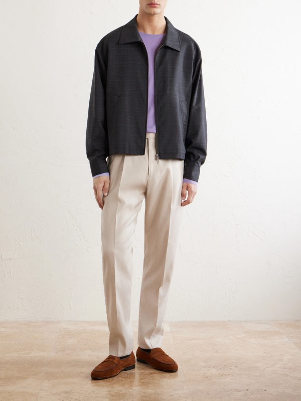 Straight-Leg Linen and Wool-Blend Trousers - OU
