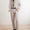 Straight-Leg Linen and Wool-Blend Trousers - OU2